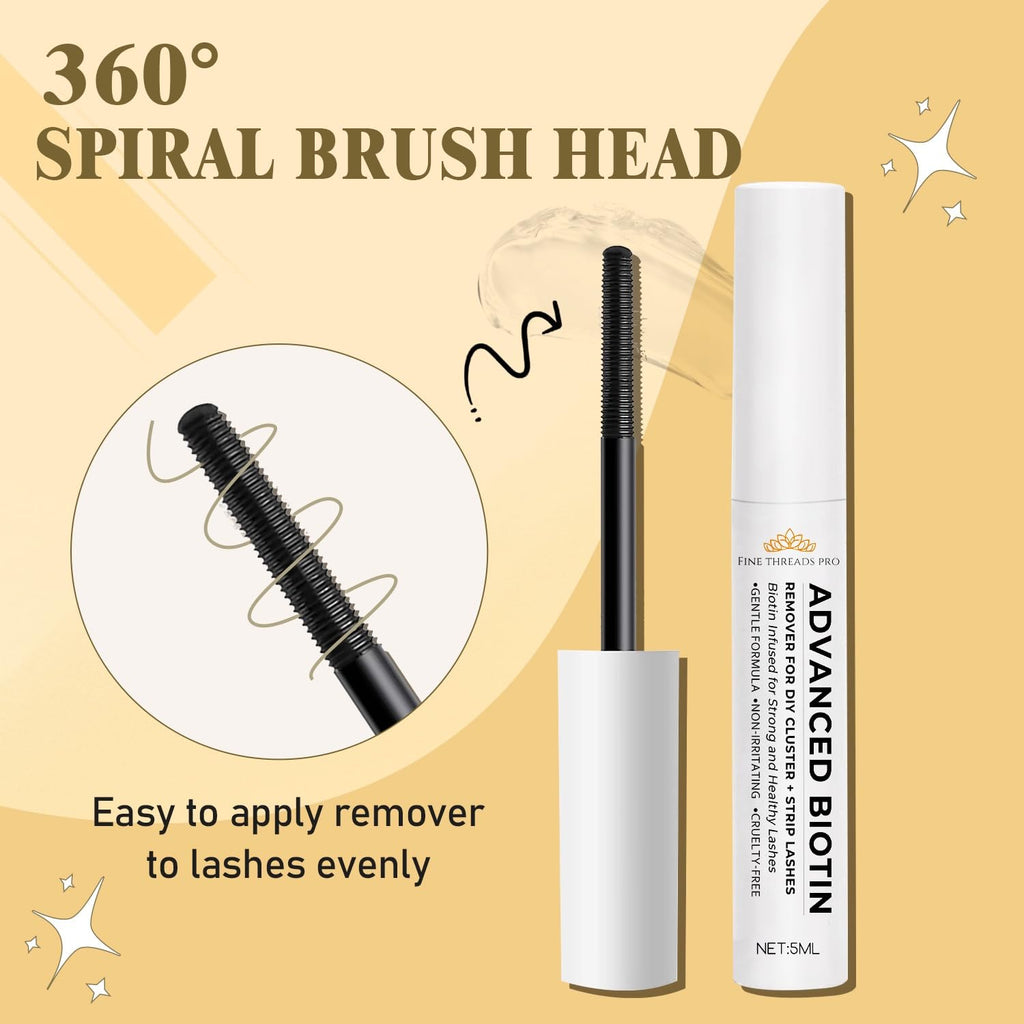 Fine Threads Pro Miuffue Sensitive Eyelash Glue Remover ingredient and feature label view.
