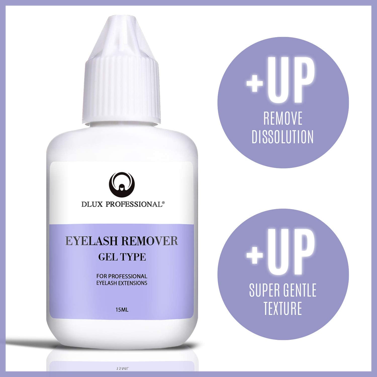 Clear gel texture of the professional Korean eyelash adhesive remover being applied with a micro swab.