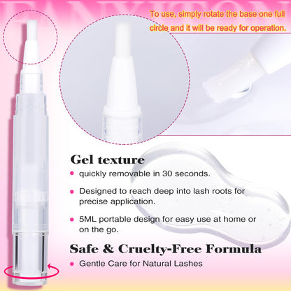 Clear lash sealer applicator brush detail
