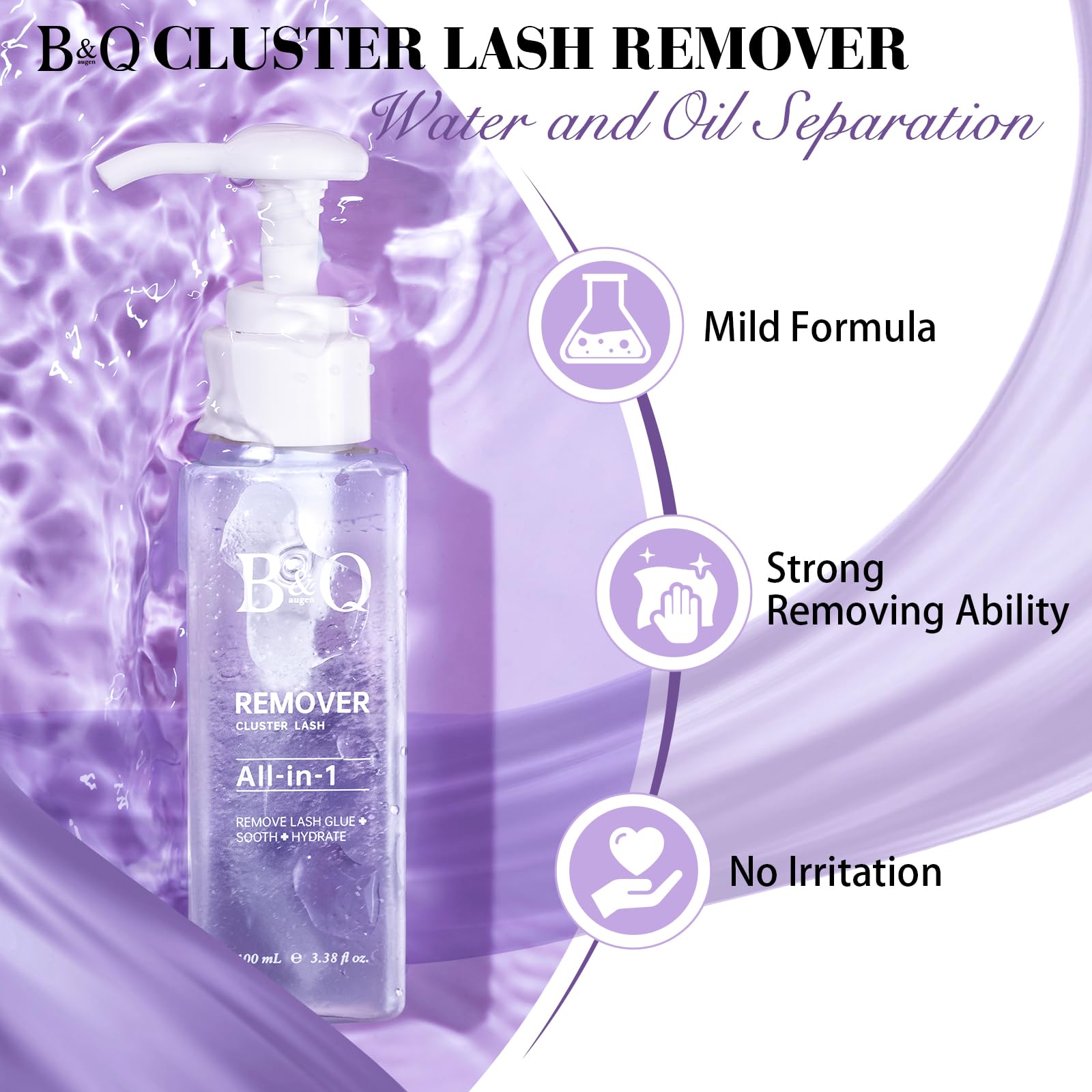 Close up of B&Qaugen lash glue remover packaging label