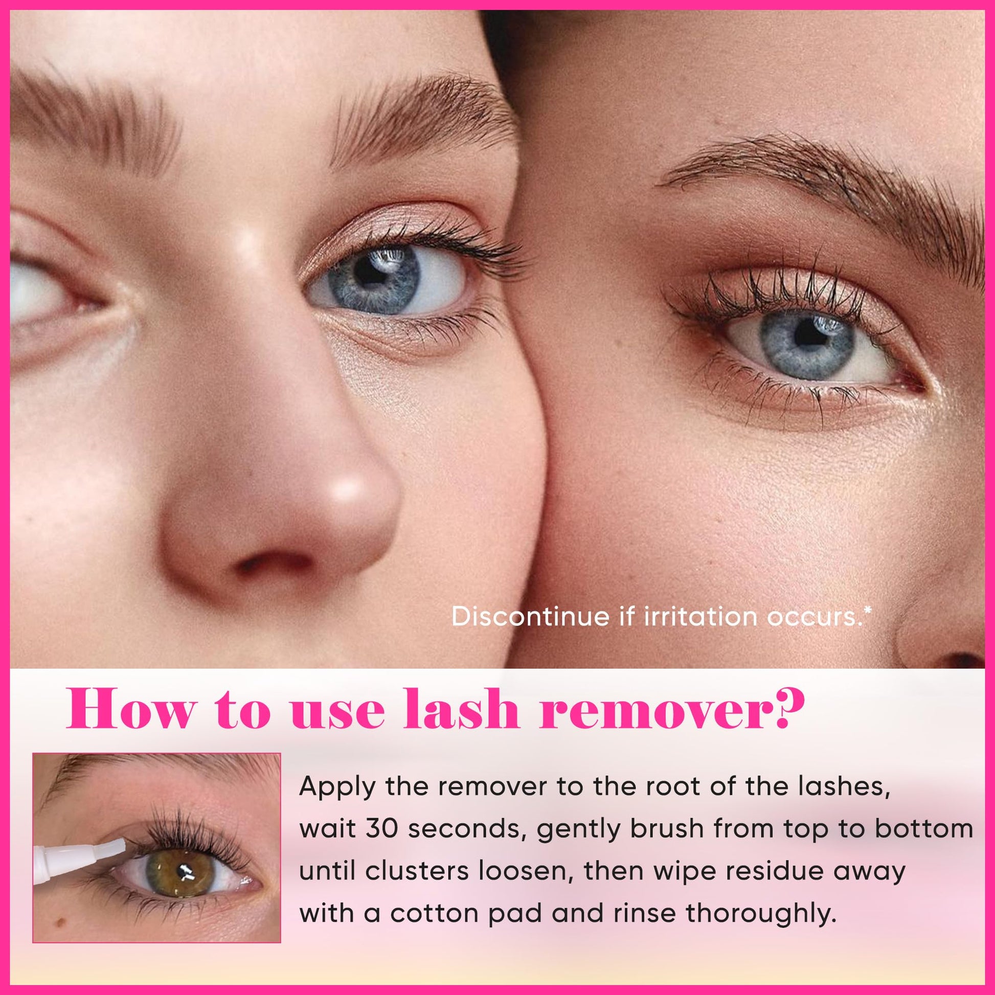 Finished look with Fanxiton lash bond and seal