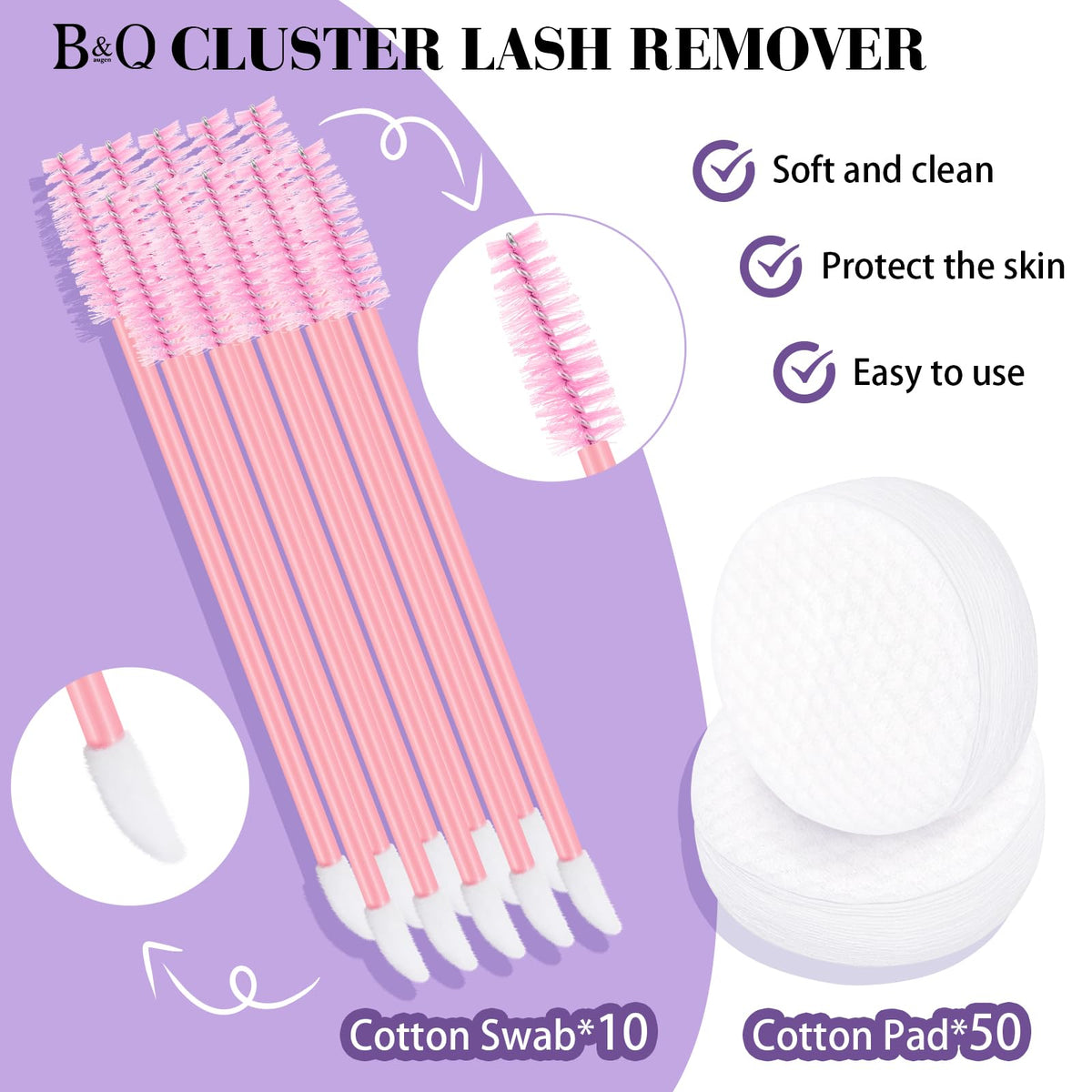 B&Qaugen Lash Remover application with cotton pad