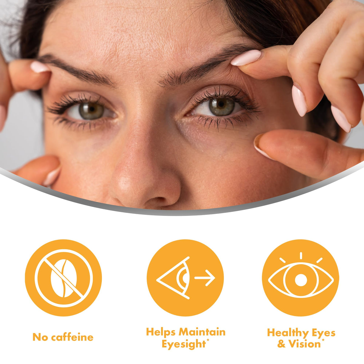 Focus Factor brain and vision dietary supplement container side view.