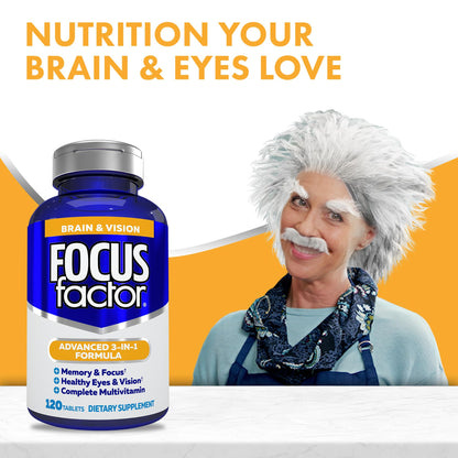 Focus Factor supplement ingredients and nutritional label