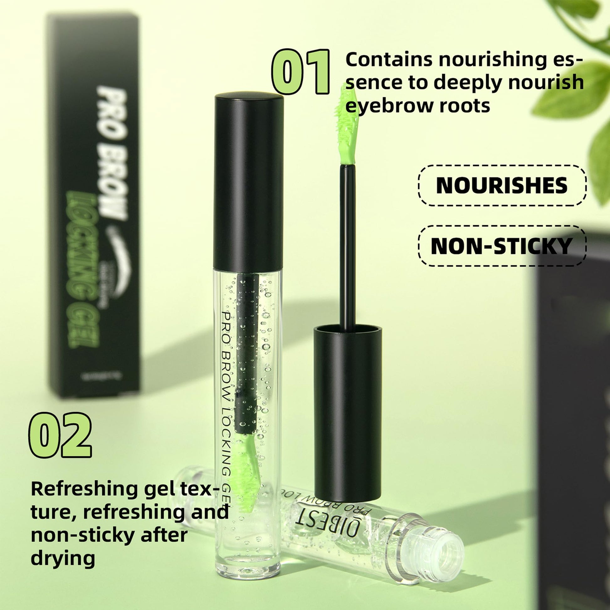 Close up of Miescher Pro Brow Locking Gel brush bristles