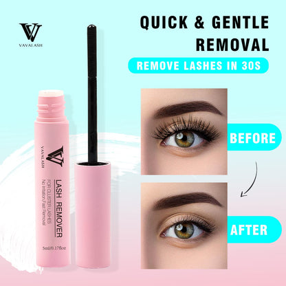 VAVALASH individual DIY eyelash extension remover bottle detailing five milliliter size.