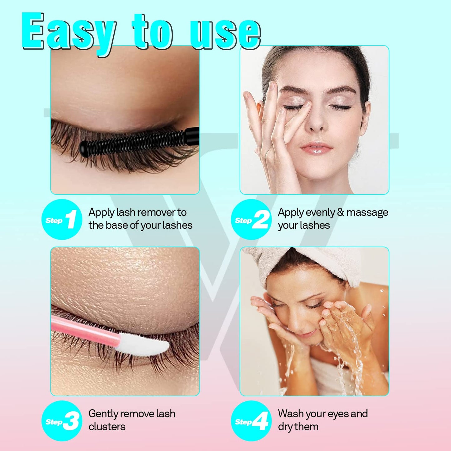 VAVALASH premium gel remover for lash extensions showing light pink container.