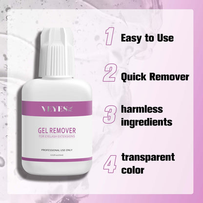 High viscosity lash extension glue remover gel being applied with a cotton swab.