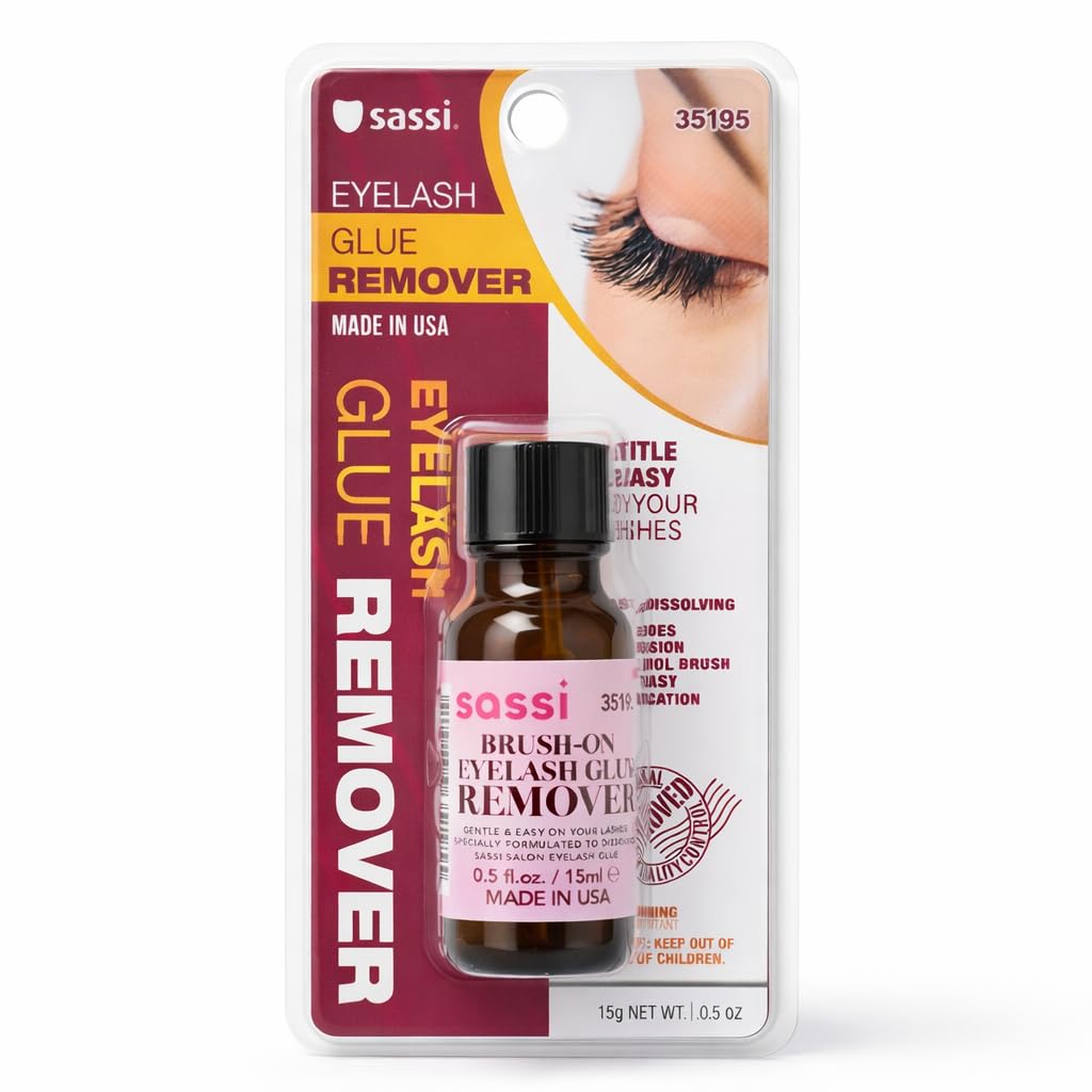 Sassi Brush On Eyelash Glue Remover close up of the integrated control brush applicator