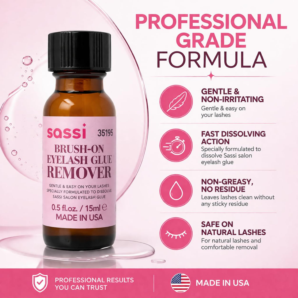 Sassi Brush On Eyelash Glue Remover professional beauty packaging display