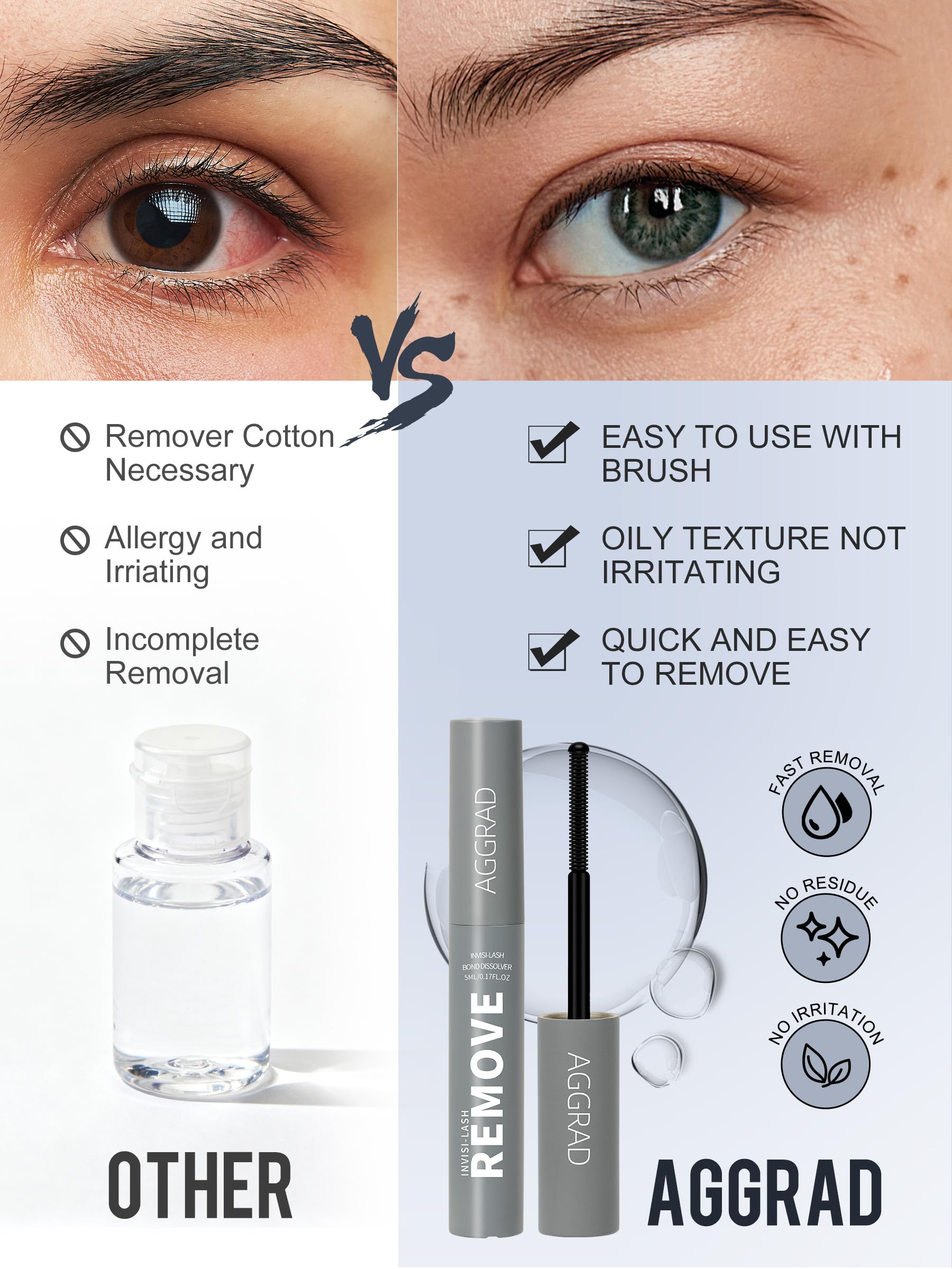 Aggrad lash glue remover set with branding visible