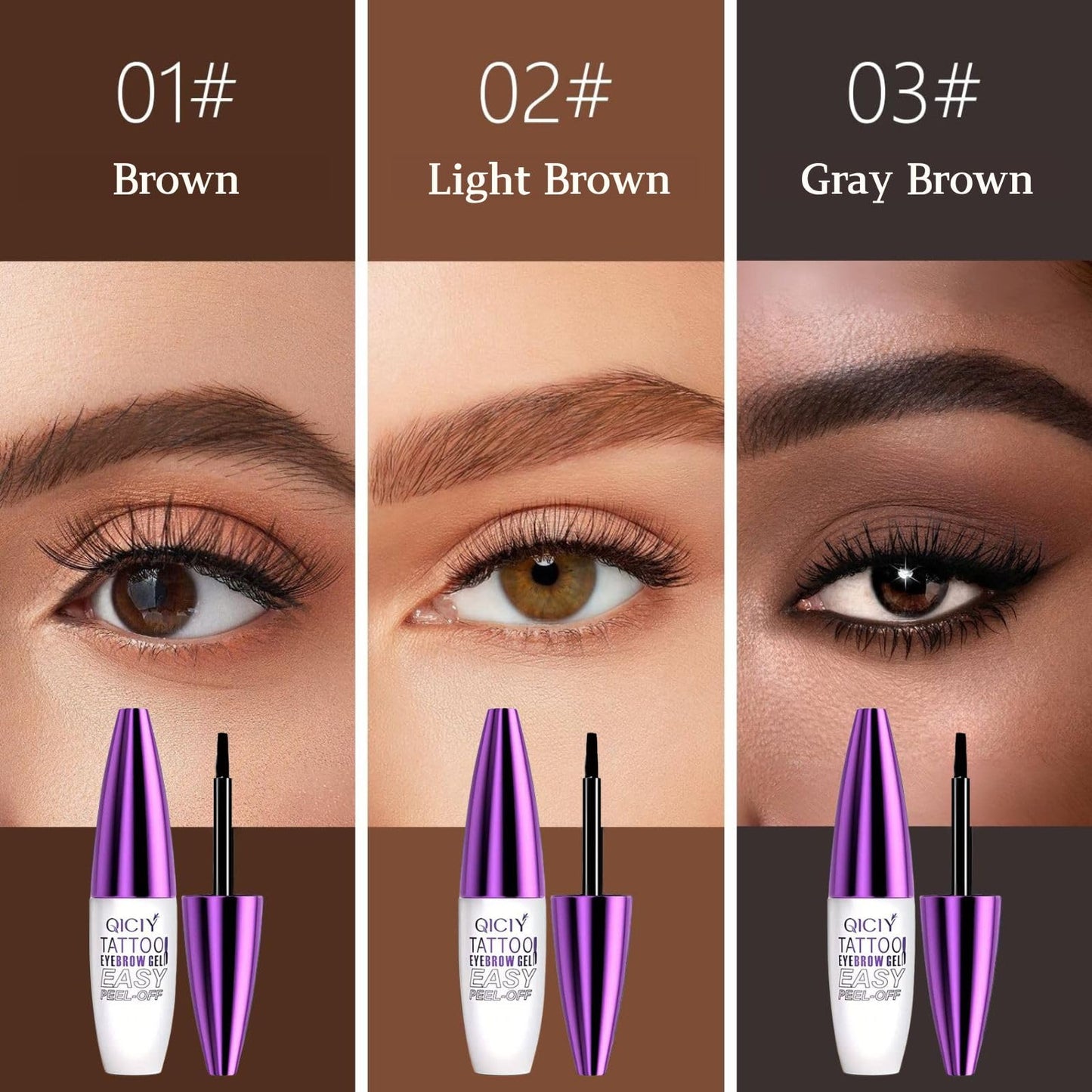User applying Accio peel off eyebrow tint with precision brush