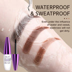 Brown and light brown eyebrow tint gel swatches on skin