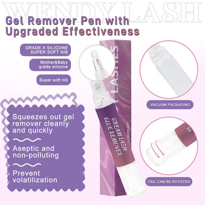 Wendy Lashes 5ml low irritation eyelash adhesive remover pen with brush tip applicator