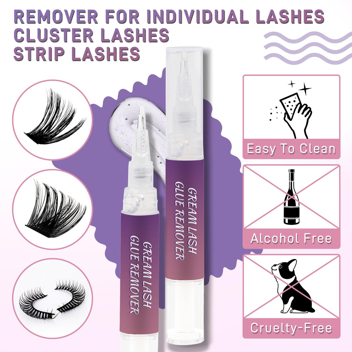 Wendy Lashes cream lash adhesive remover container side angle