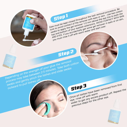 Existing Beauty eyelash extension remover gel 15 milliliters bottle showcasing the clear consistency