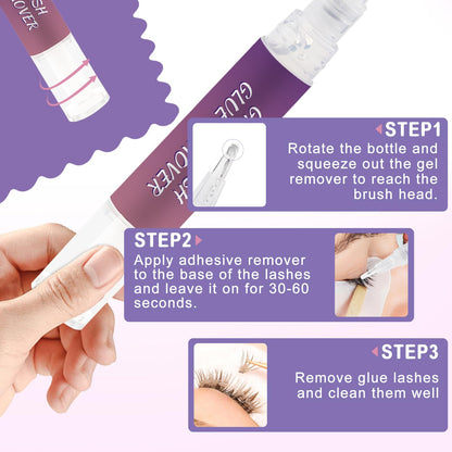 Wendy Lashes 5ml cream lash remover pen demonstrating mess free targeted eye application