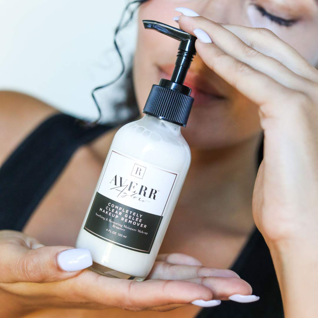 Averr Aglow facial cleanser side profile showing packaging details