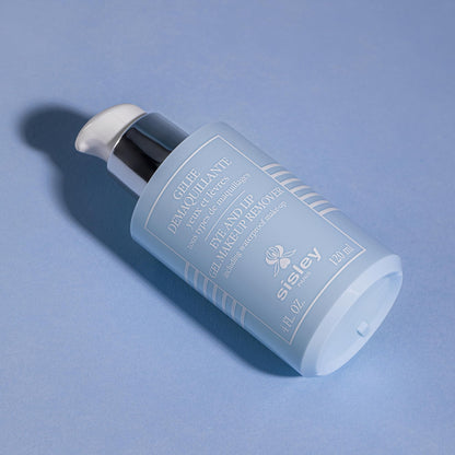 Authentic Sisley Paris makeup remover gel bottle displaying product label instructions