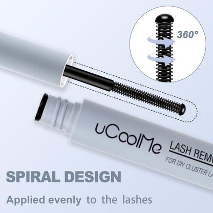UCOOLME Lash Glue Remover spiral applicator wand separating extension clusters.