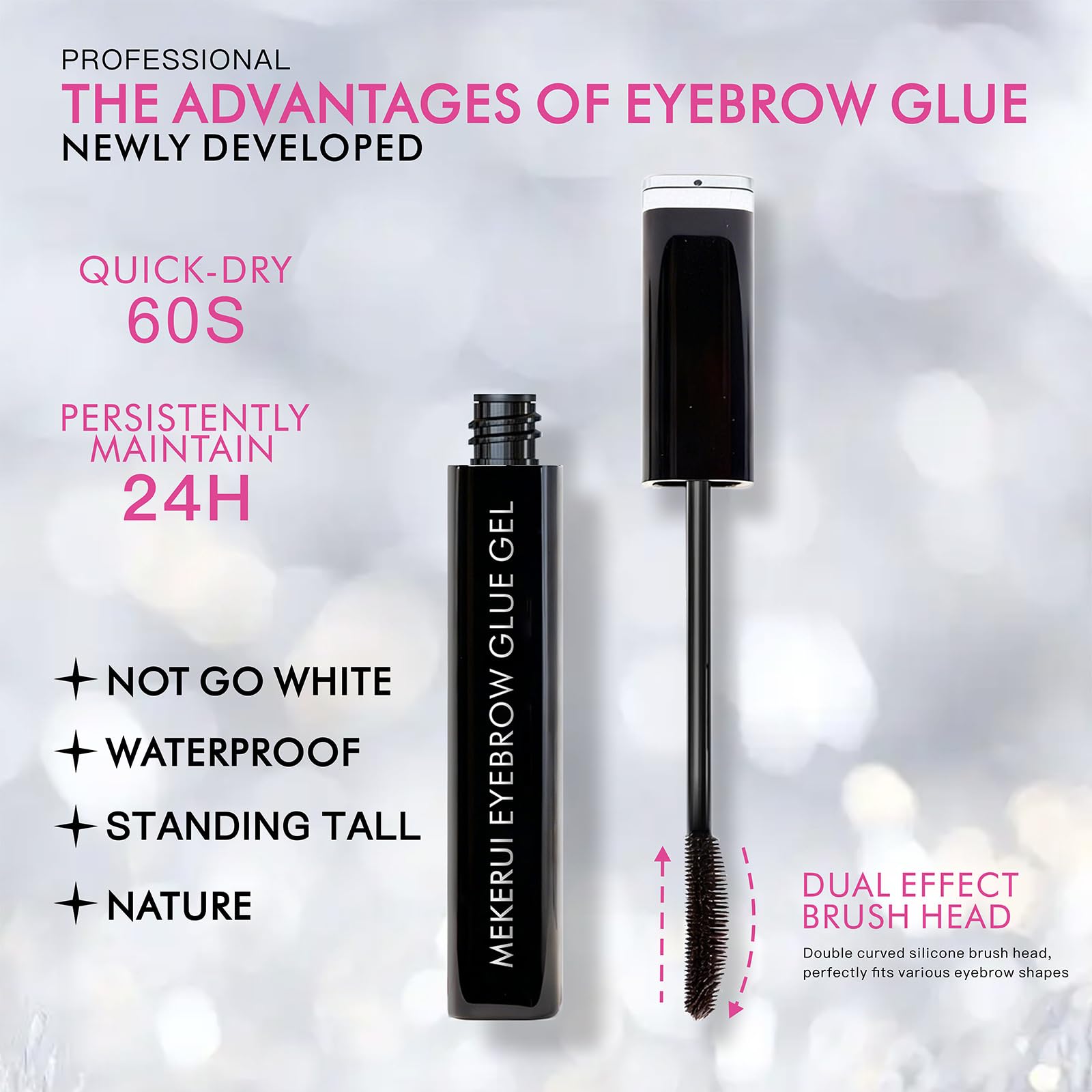 Close up of Mekerui eyebrow gel texture
