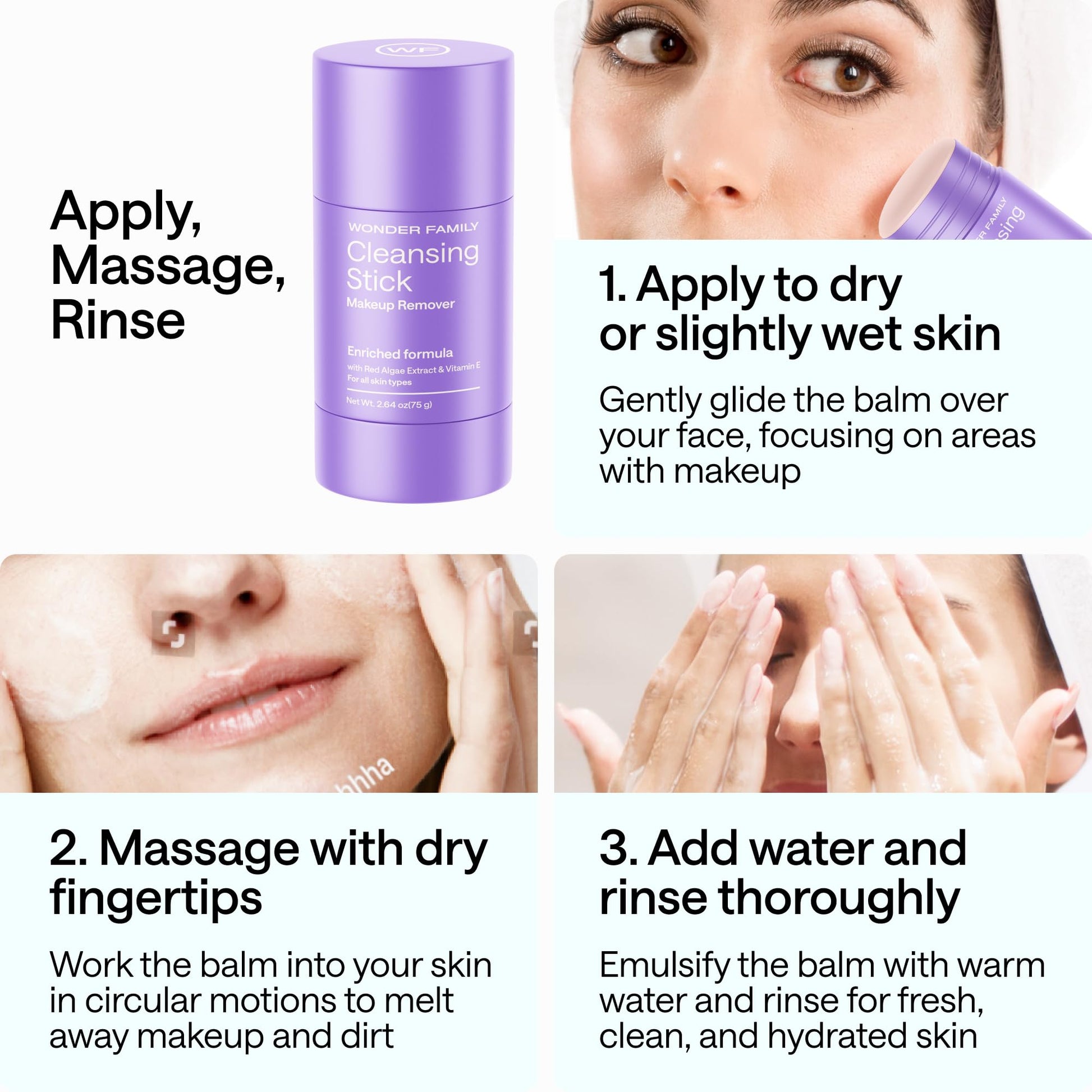 Wonder Family balm to milk cleanser demonstration