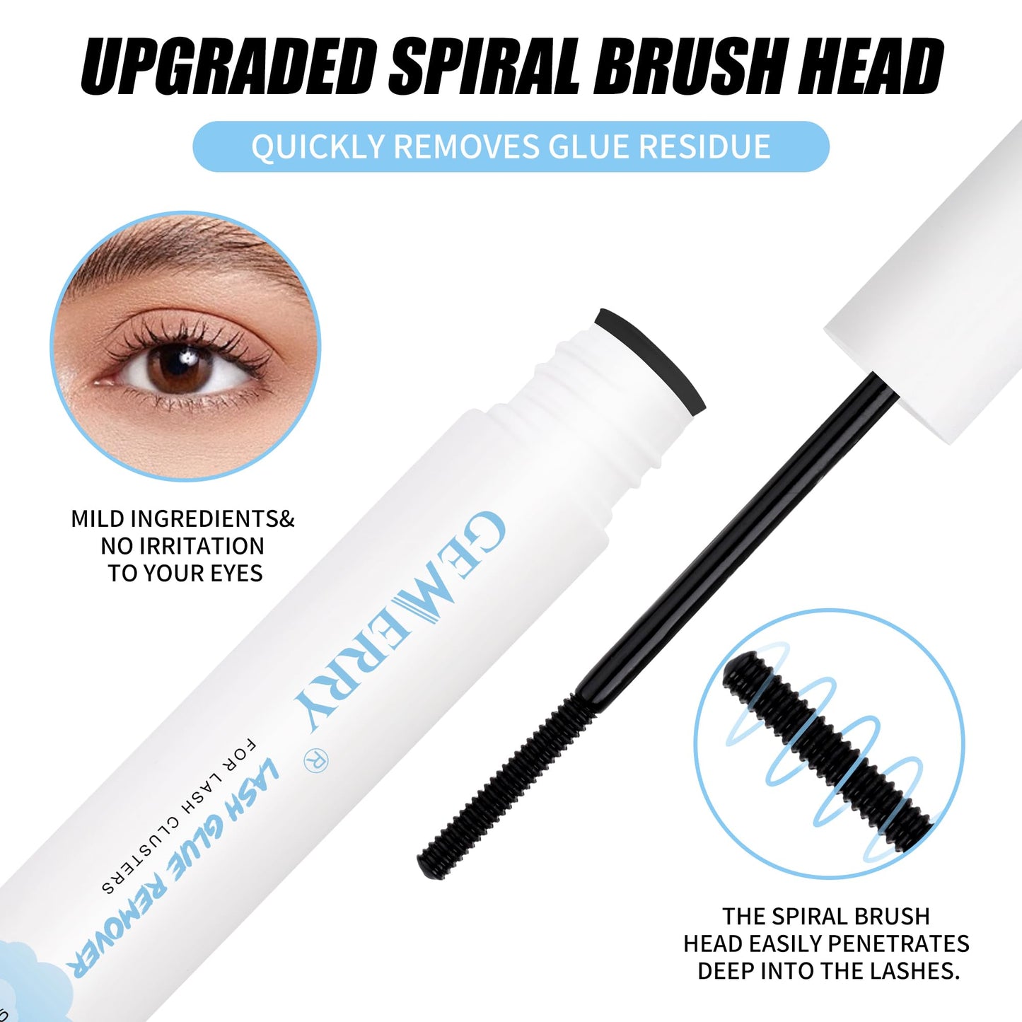 Close up of Gemerry lash remover packaging