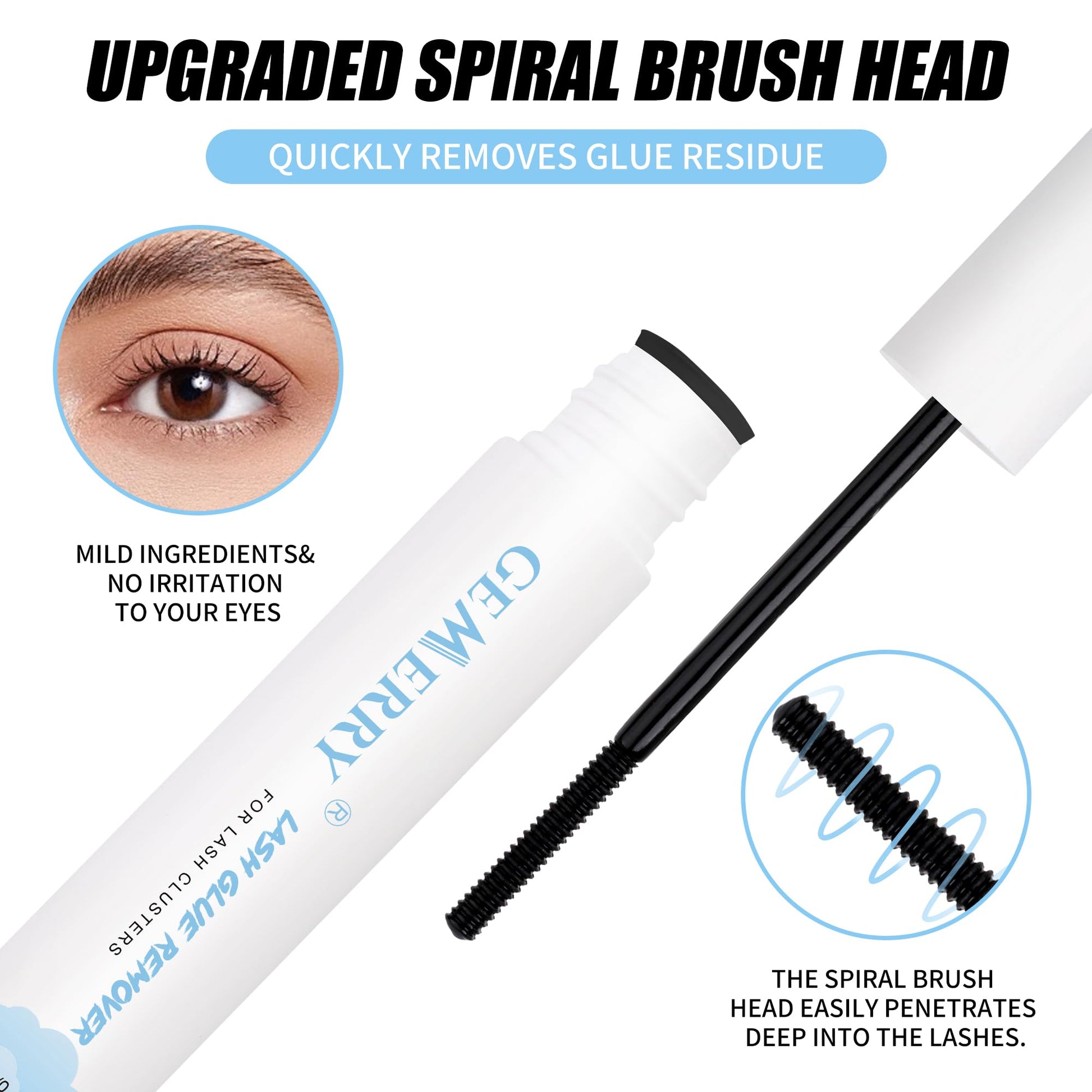 Close up of Gemerry lash remover packaging