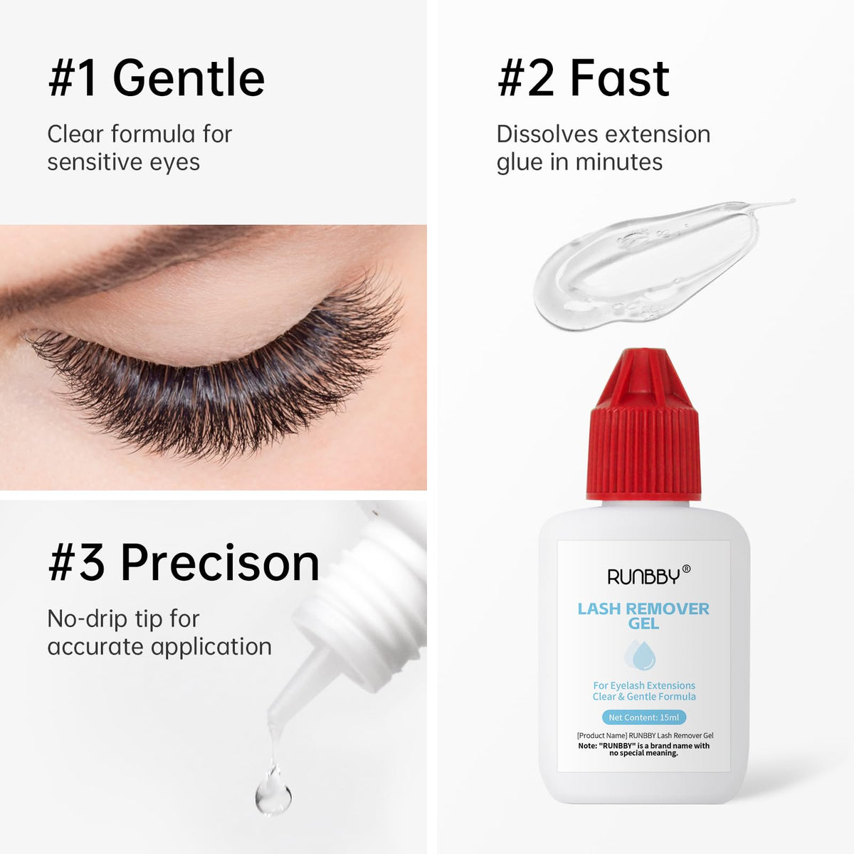 Professional eyelash extension remover gel in storage case