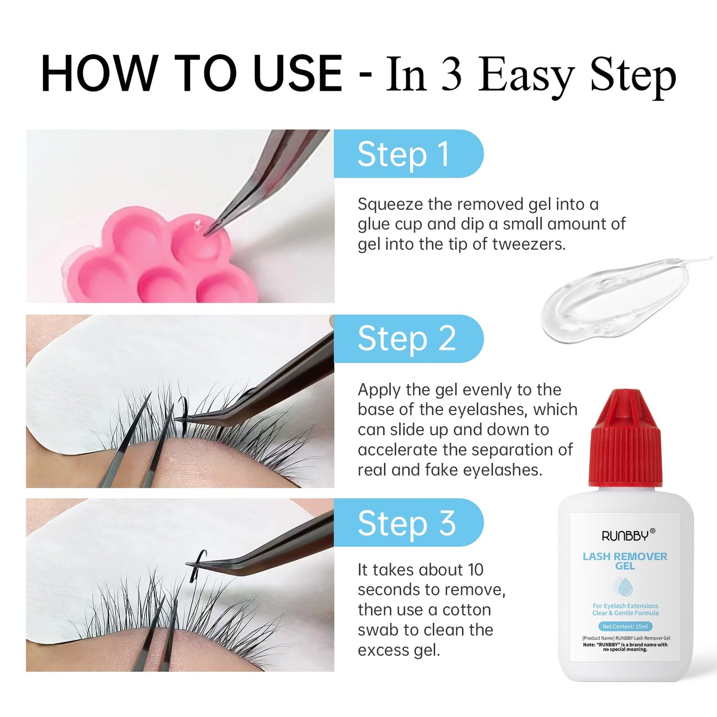 BBC Eyelash Extension Gel Remover precision tip applicator view