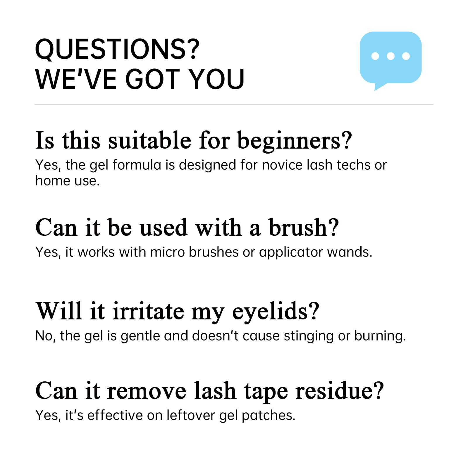 Back view of BBC Eyelash Extension Gel Remover bottle with ingredients