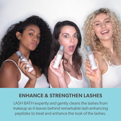Imported USA skincare lash growth bath product display with double action benefits