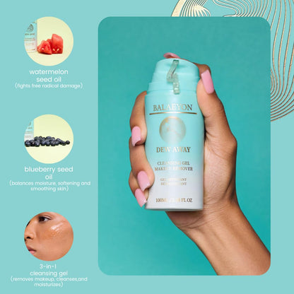 Applying gel to oil makeup remover to dissolve stubborn waterproof mascara