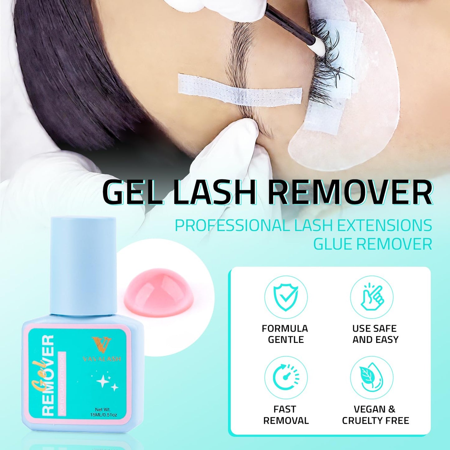 Professional Vavalash lash extension remover gel texture