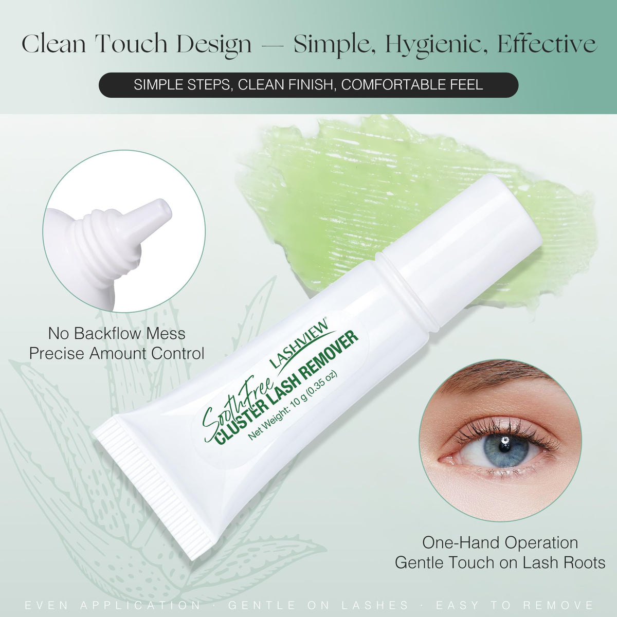 Gentle eyelash adhesive remover container on clean background