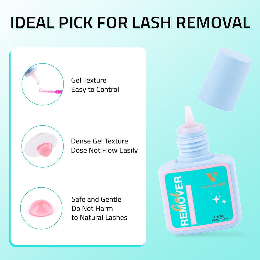 Vavalash gel lash glue remover texture and consistency display