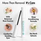 Close up of plant-based eyelash remover wand applicator