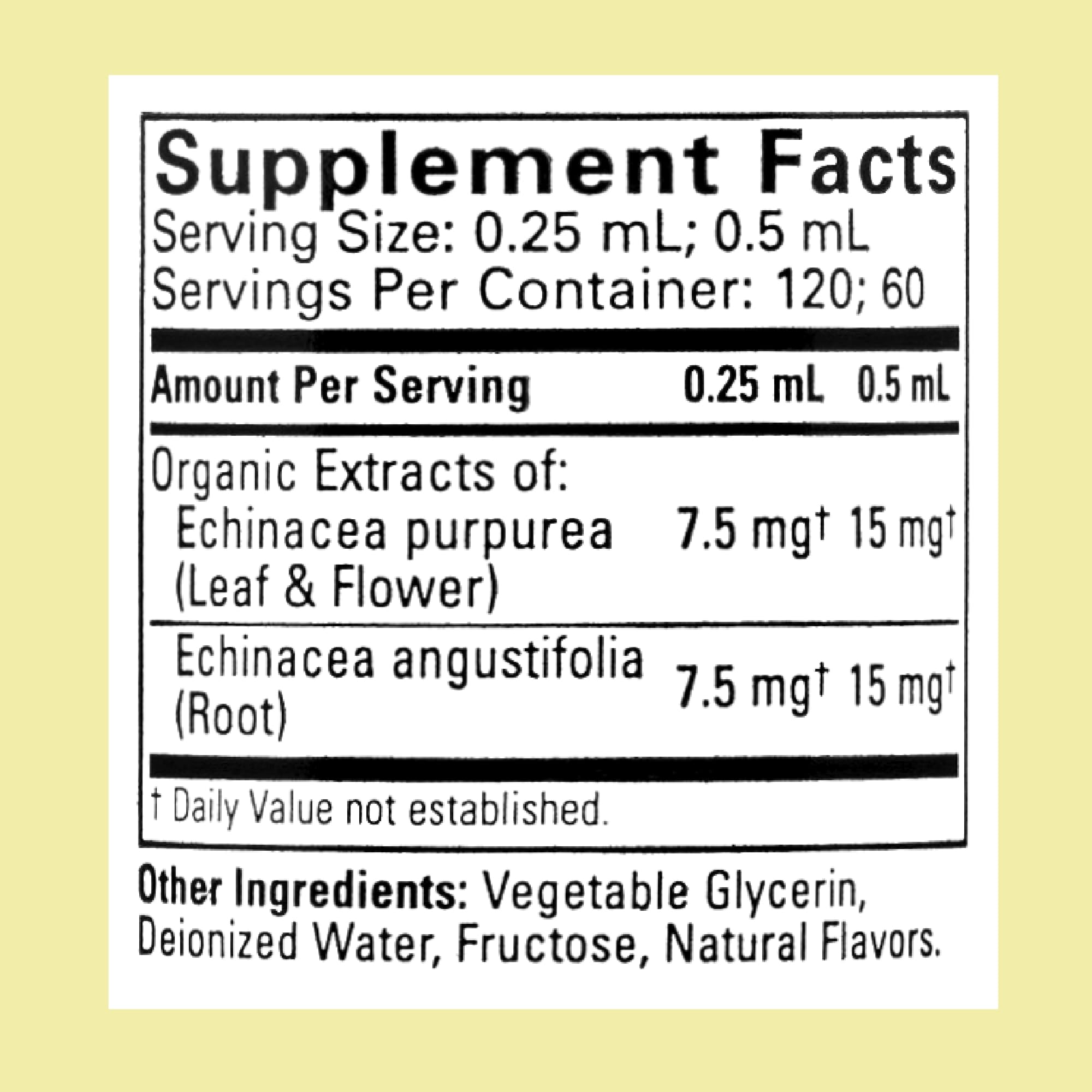 ChildLife Essentials natural orange flavor herbal supplement label