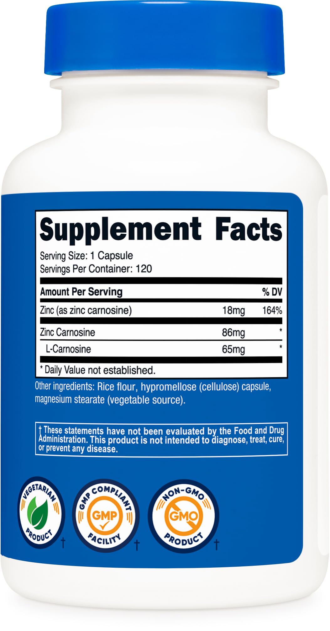 Nutricost vegetarian digestive wellness capsules showing back panel warnings and daily usage instructions