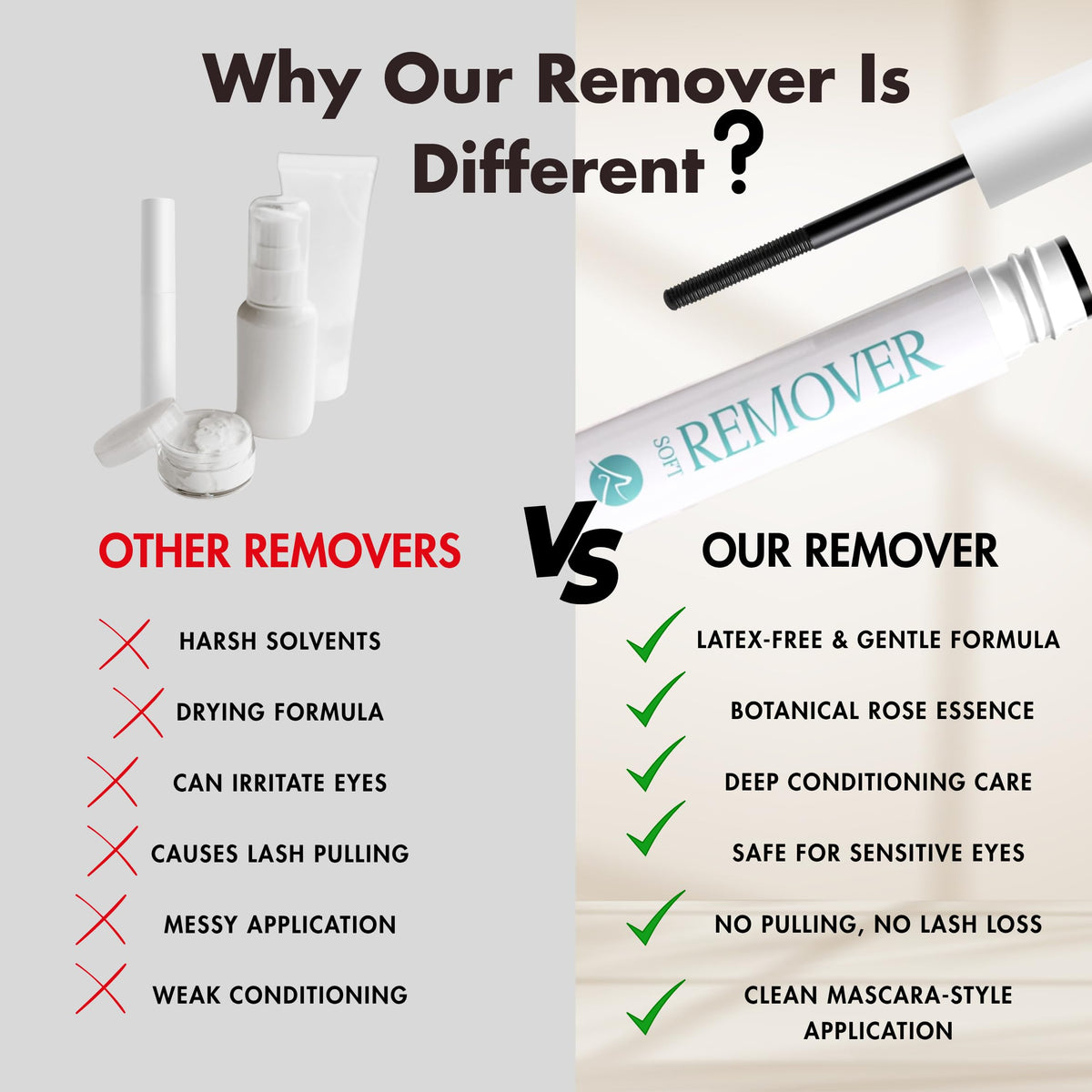 Sensitive eye safe eyelash adhesive remover tube