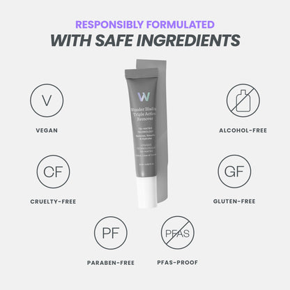 Wonderskin Wonder Blading makeup remover gel dissolving waterproof cosmetic swatches on skin