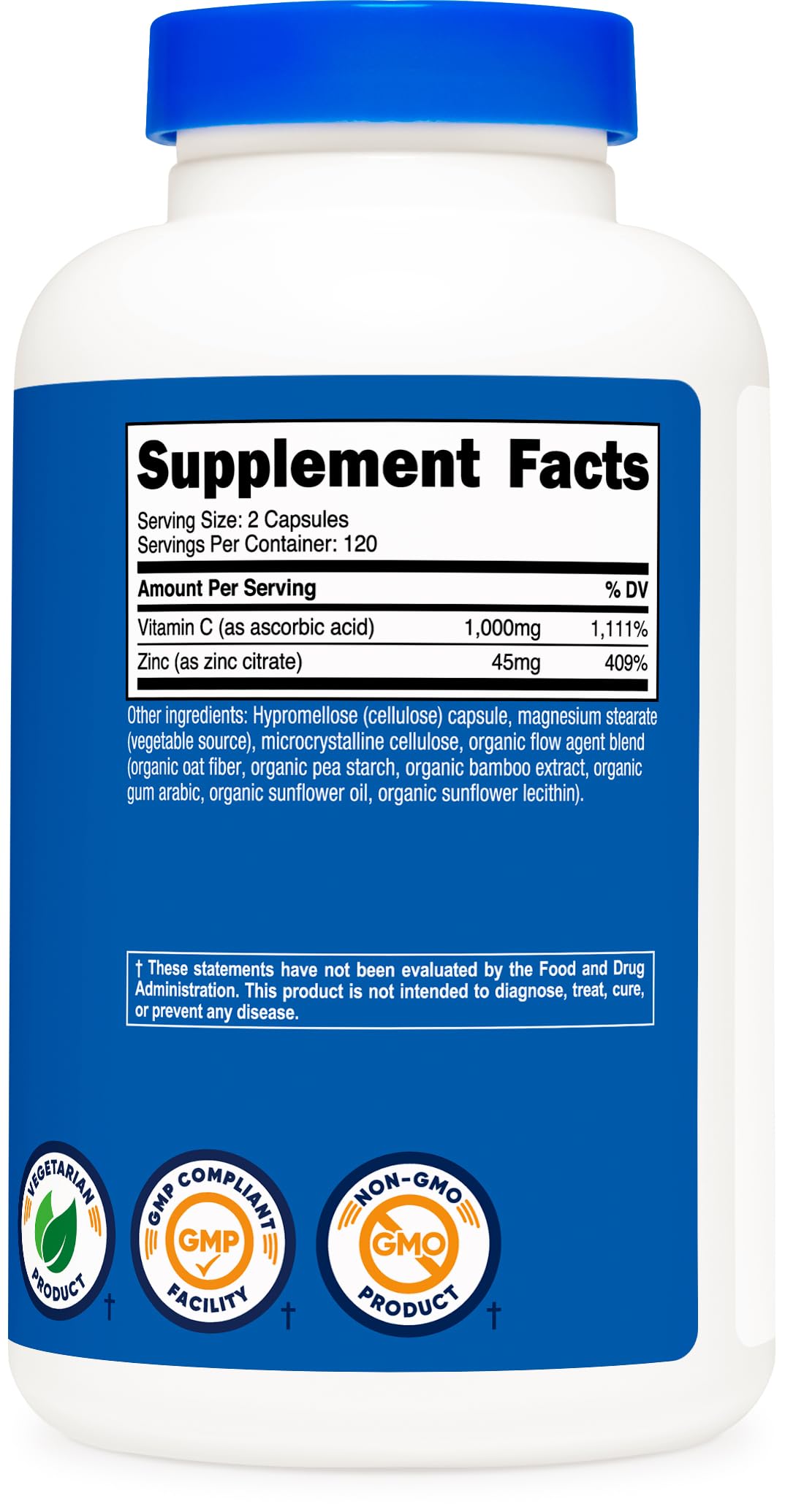 Nutricost high potency immune support vegetarian capsules close up view