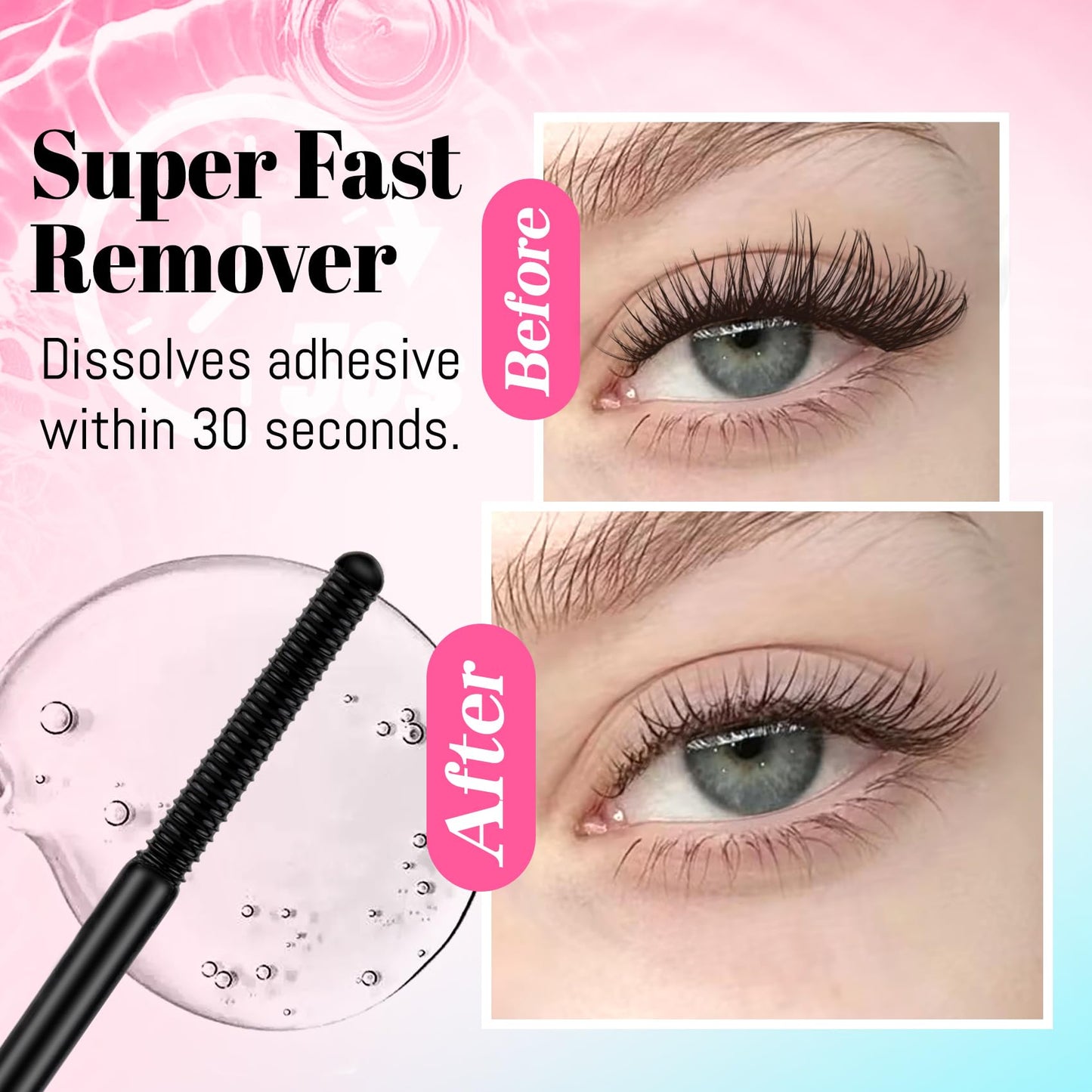 Close up of Veyesbeauty lash remover applicator brush
