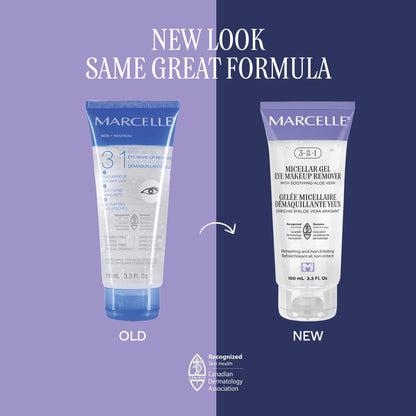 Hypoallergenic micellar gel eye makeup remover enriched with soothing aloe vera