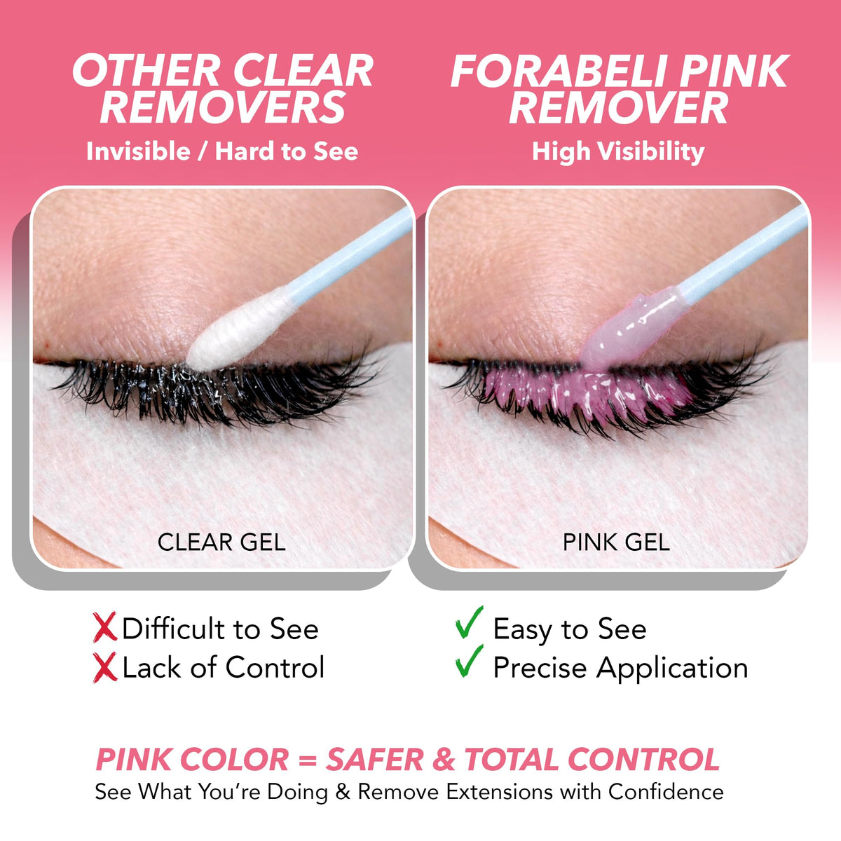 Forabeli 15 ml lash extension remover bottle in professional setting
