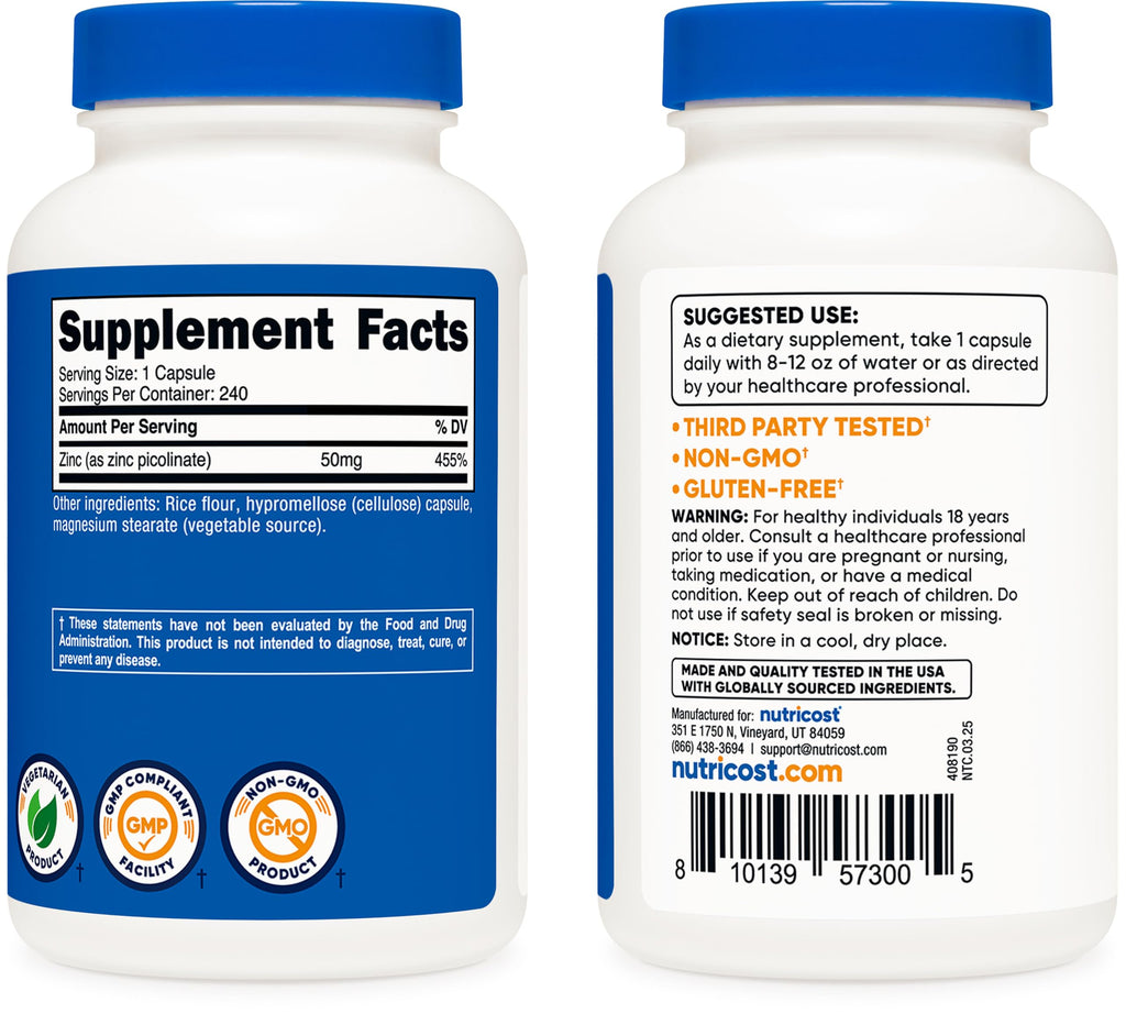 Nutricost 240 vegetarian capsules package perspective