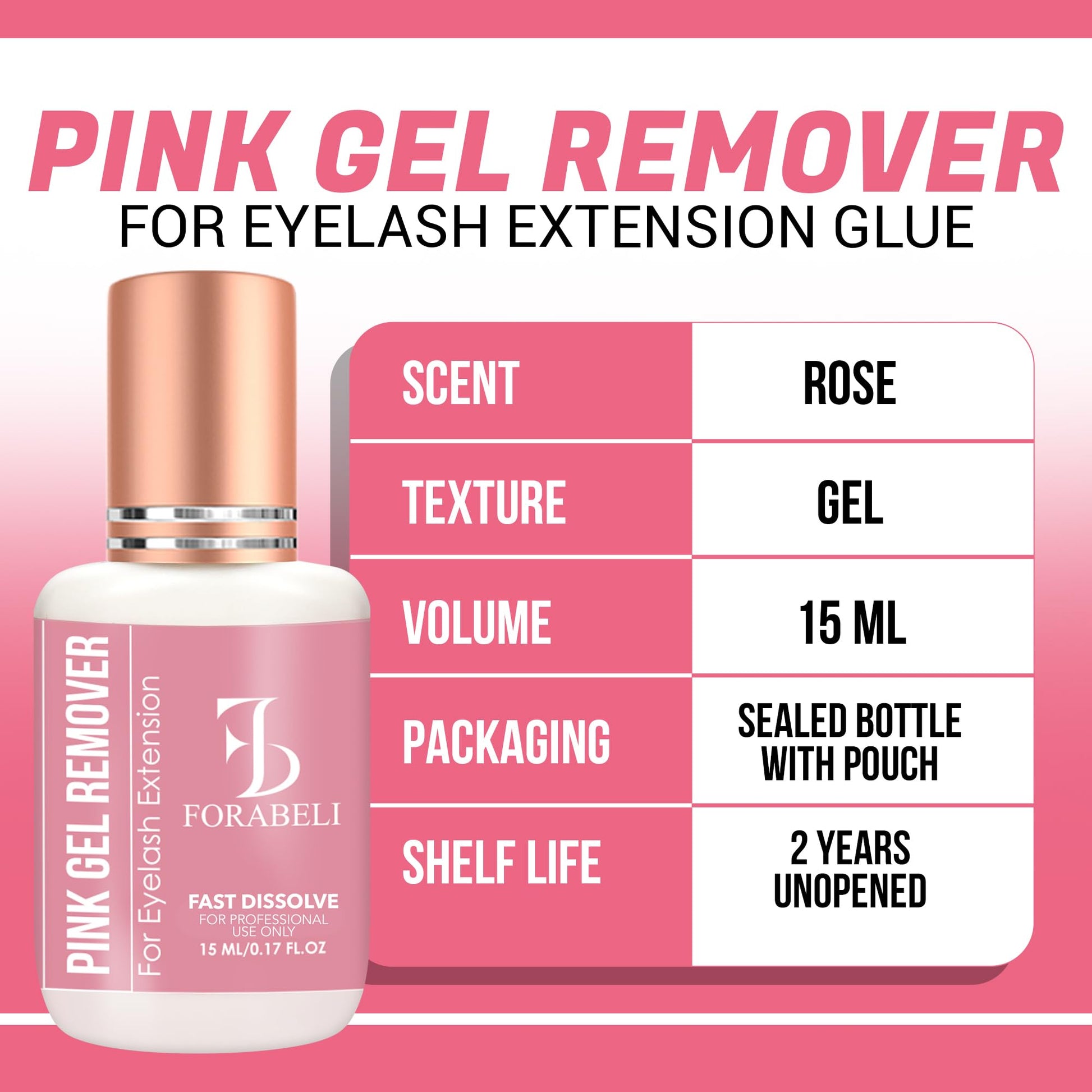 Close up of Forabeli eyelash extension remover showing the safety seal and official batch details.