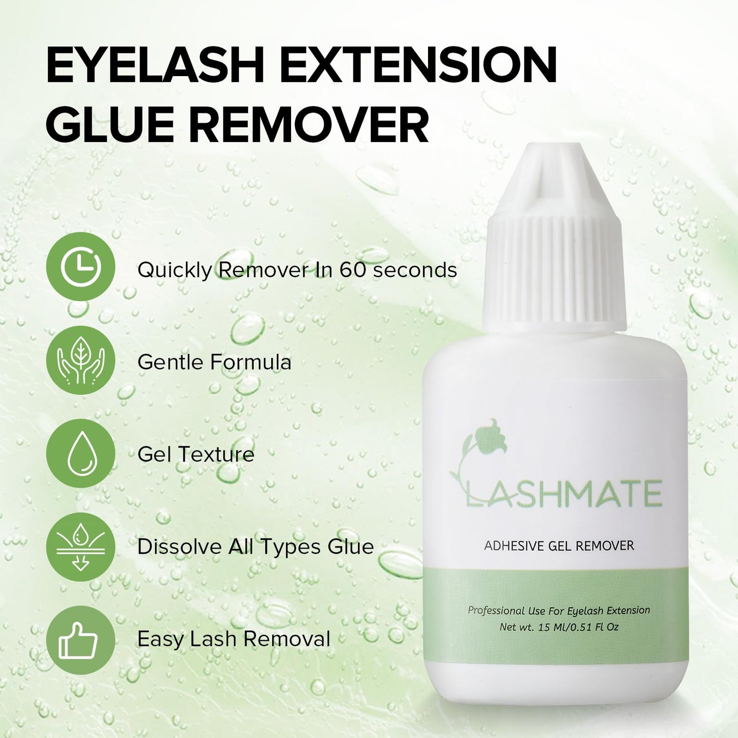 Lashmate professional lash glue gel dissolver packaging