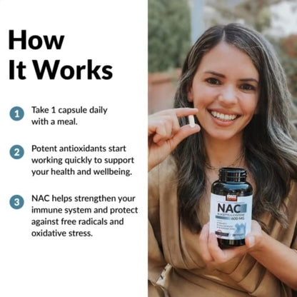 Force Factor NAC bottle with ingredients label detail