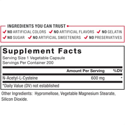 Force Factor NAC 600mg bottle isolated on white background